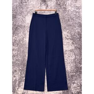 Argent Pants 6 Womens Blue Stretch Wool High Rise Straight Leg Trouser